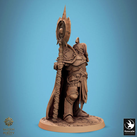 Paladin, Fighter, Polearm Master Spear, DnD 5e Unpainted Miniature| 28mm, 32mm,54mm,75mm,100mm Scales | Dungeons & Dragons | Pathfinder