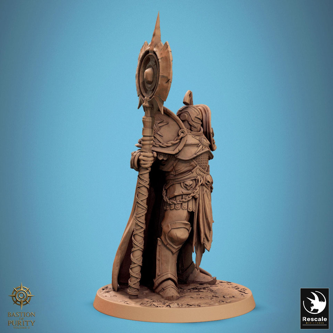 Paladin, Fighter, Polearm Master Spear, DnD 5e Unpainted Miniature| 28mm, 32mm,54mm,75mm,100mm Scales | Dungeons &amp; Dragons | Pathfinder