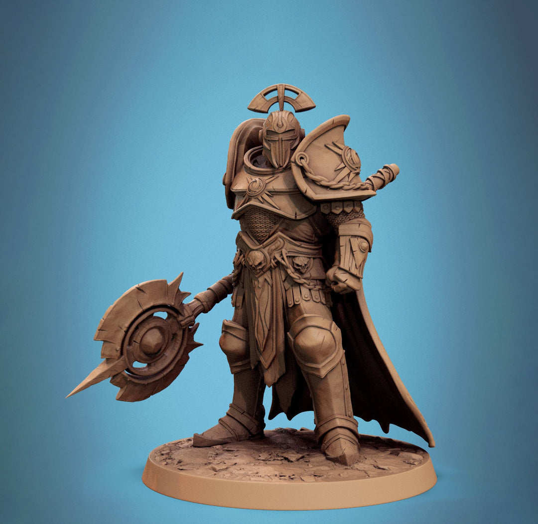 Paladin, Fighter, Polearm Master Spear, DnD 5e Unpainted Miniature| 28mm, 32mm,54mm,75mm,100mm Scales | Dungeons & Dragons | Pathfinder