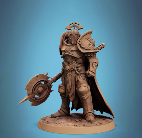 Paladin, Fighter, Polearm Master Spear, DnD 5e Unpainted Miniature| 28mm, 32mm,54mm,75mm,100mm Scales | Dungeons & Dragons | Pathfinder