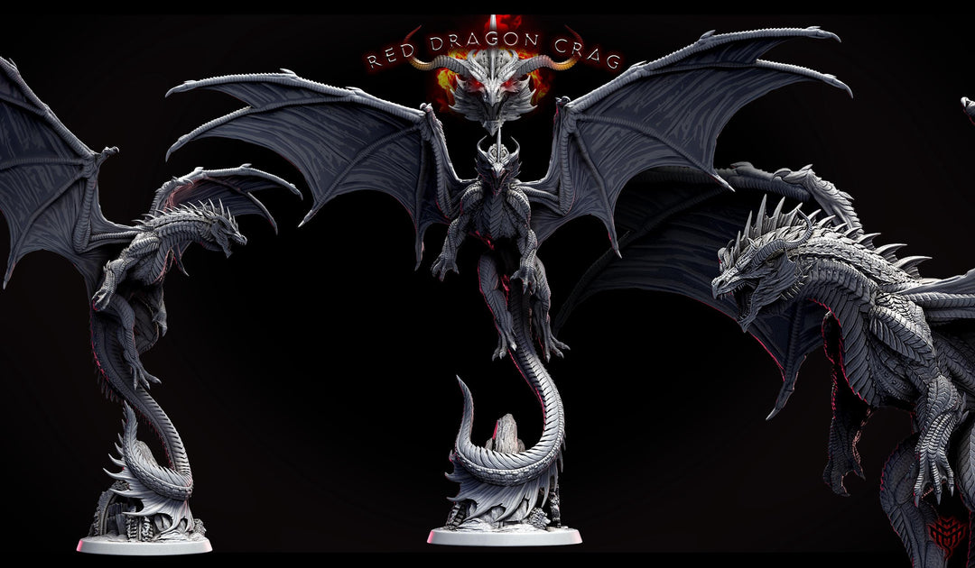 Legendary Chromatic RED Dragon (4 sizes) D&amp;D Miniature | 310mm Wing Span,170mm Height | Resin Figurine |Dungeons and Dragons 5e Pathfinder