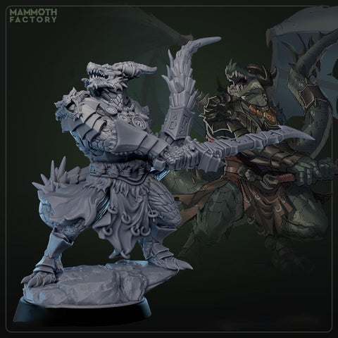 Dragonborn Paladin, Ranger, Fighter, Sword | 28mm, 32mm,54mm, 75mm, 100mm Scale Resin Miniature | Dungeons and Dragons D&D 5e | Pathfinder