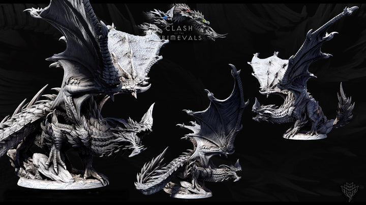 Eldar Legendary Chromatic Blue Dragon (4 sizes) D&amp;D Unpainted Miniature | 230mm Height | Resin Figurine | Dungeons and Dragons 5e Pathfinder