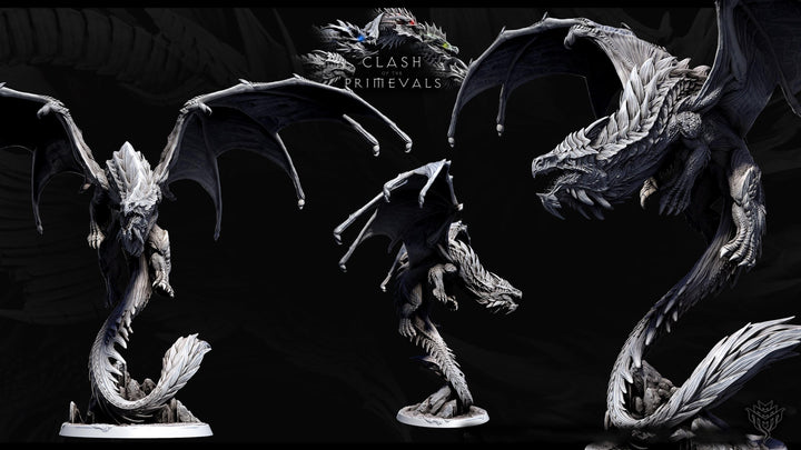 Eldar Legendary Chromatic White Dragon (4 sizes) Unpainted Miniature | 391mm Wing Span | Resin Figurine | Dungeons and Dragons 5e Pathfinder
