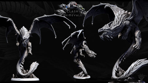 Eldar Legendary Chromatic White Dragon (4 sizes) Unpainted Miniature | 391mm Wing Span | Resin Figurine | Dungeons and Dragons 5e Pathfinder