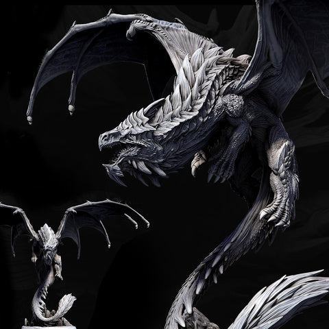 Eldar Legendary Chromatic White Dragon (4 sizes) Unpainted Miniature | 391mm Wing Span | Resin Figurine | Dungeons and Dragons 5e Pathfinder