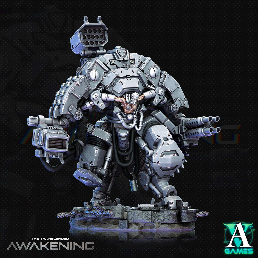 Sci-Fi Chaos Demon Prince Mech Miniature | 32mm, 40mm, 50mm, 65mm 80mm BASE SIZES | Resin Unpainted |