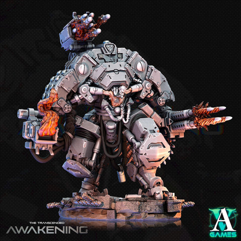 Sci-Fi Chaos Demon Prince Mech Miniature with Firing Effects | 32mm, 40mm, 50mm, 65mm 80mm BASE SIZES | Resin Unpainted |