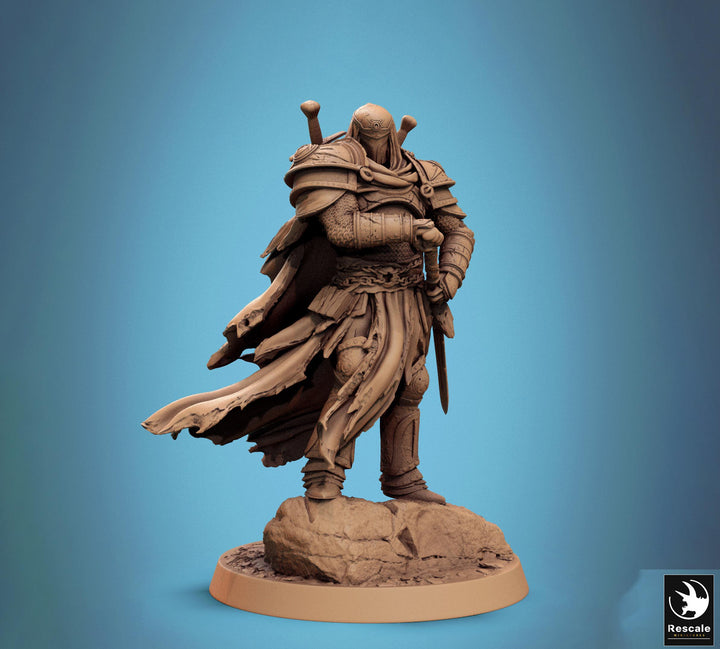 Paladin, Fighter,Battlemaster Sword, DnD 5e Unpainted Miniature| 28mm, 32mm,54mm,75mm,100mm Scales | Dungeons &amp; Dragons | Pathfinder