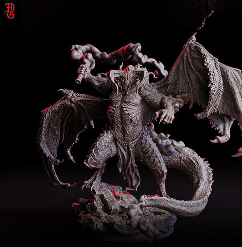 Bolrog Demon Devil Lord Pit Fiend (4 sizes) | 254mm Tall to top - Boss Monster Mini - Minis - D&D 5e - Pathfinder Figurine | Flesh of Gods