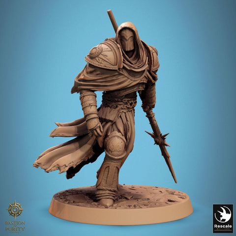 Paladin, Fighter, Polearm Master Spear, DnD 5e Unpainted Miniature| 28mm, 32mm,54mm,75mm,100mm Scales | Dungeons & Dragons | Pathfinder