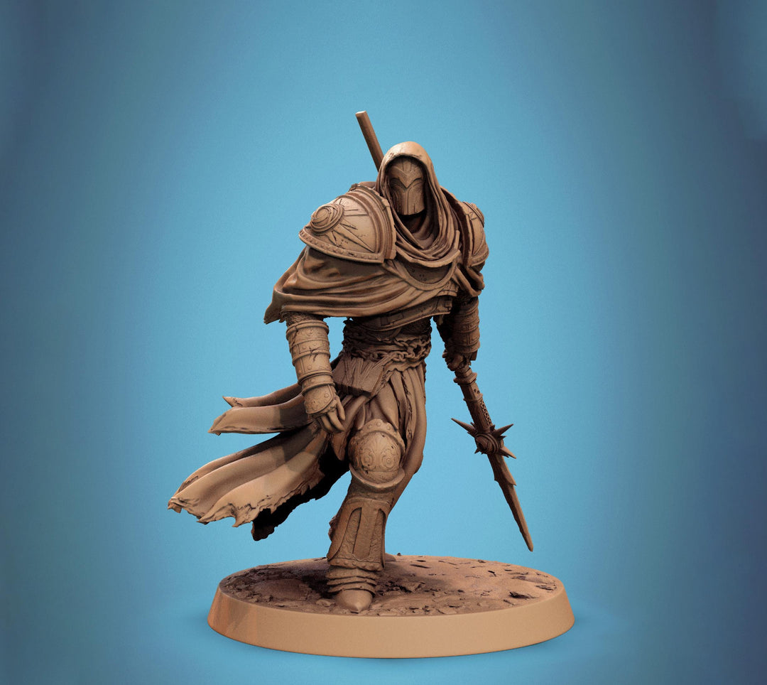 Paladin, Fighter, Polearm Master Spear, DnD 5e Unpainted Miniature| 28mm, 32mm,54mm,75mm,100mm Scales | Dungeons & Dragons | Pathfinder
