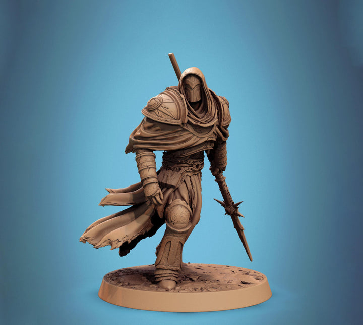 Paladin, Fighter, Polearm Master Spear, DnD 5e Unpainted Miniature| 28mm, 32mm,54mm,75mm,100mm Scales | Dungeons &amp; Dragons | Pathfinder