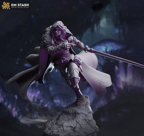 Female Fighter, Ranger, Paladin, Sword D&D 5e Mini | 28mm, 32mm,54mm,75mm,100mm Scales | Dungeons and Dragons Pathfinder | DM Stash