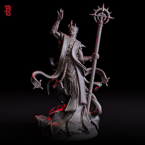 Undead Lich, Arch-Lich, Undead Cleric, Monster Miniature | 28mm,32mm,54mm,75mm,100mm Scales | Dungeons & Dragons Pathfinder | Flesh of Gods