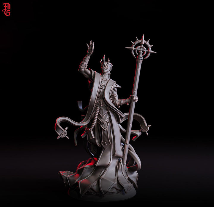 Undead Lich, Arch-Lich, Undead Cleric, Monster Miniature | 28mm,32mm,54mm,75mm,100mm Scales | Dungeons &amp; Dragons Pathfinder | Flesh of Gods