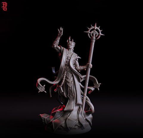 Undead Lich, Arch-Lich, Undead Cleric, Monster Miniature | 28mm,32mm,54mm,75mm,100mm Scales | Dungeons & Dragons Pathfinder | Flesh of Gods