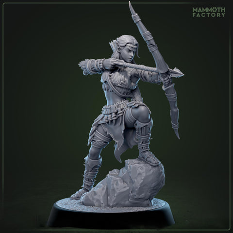 Female Elf Gloom Stalker Ranger Assassin Rogue Unpainted | 28mm,32mm,54mm,75mm,100mm Scale | Resin Dungeons and Dragons | Mammoth Factory