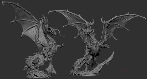 Eldar Legendary Chromatic Black Dragon (4 sizes) Unpainted Miniature | 391mm Wing Span | Resin Figurine | Dungeons and Dragons 5e Pathfinder