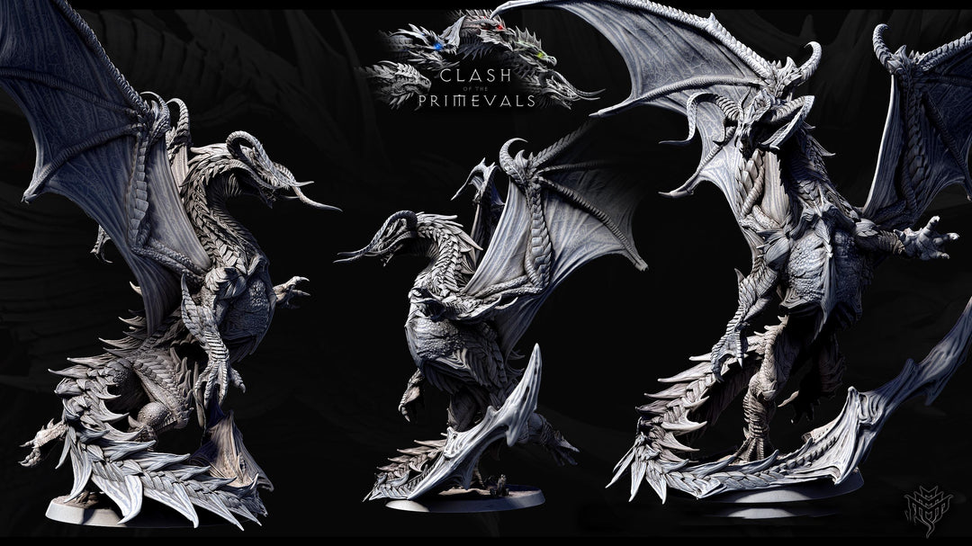 Eldar Legendary Chromatic Black Dragon (4 sizes) Unpainted Miniature | 391mm Wing Span | Resin Figurine | Dungeons and Dragons 5e Pathfinder