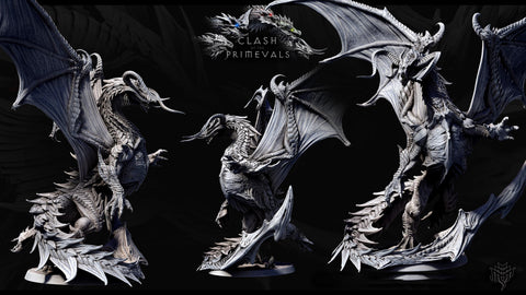 Eldar Legendary Chromatic Black Dragon (4 sizes) Unpainted Miniature | 391mm Wing Span | Resin Figurine | Dungeons and Dragons 5e Pathfinder