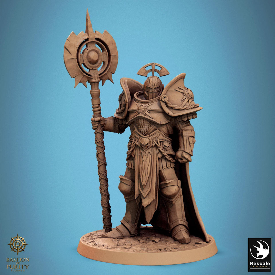 Paladin, Fighter, Polearm Master Spear, DnD 5e Unpainted Miniature| 28mm, 32mm,54mm,75mm,100mm Scales | Dungeons &amp; Dragons | Pathfinder