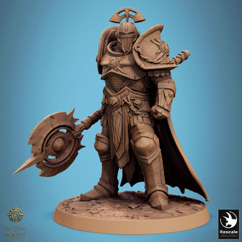 Paladin, Fighter, Polearm Master Spear, DnD 5e Unpainted Miniature| 28mm, 32mm,54mm,75mm,100mm Scales | Dungeons & Dragons | Pathfinder