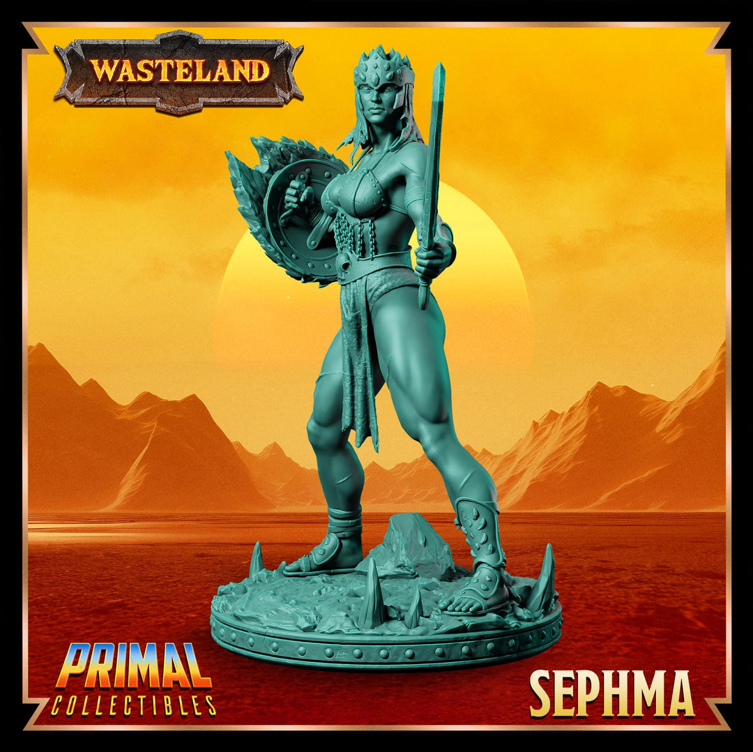 Human Female Fighter, Gladiator, Barbarian, PC / NPC Unpainted D&amp;D 5e | 28mm,32mm,54mm,75mm,100mm Scales Dungeons and Dragons | Pathfinder