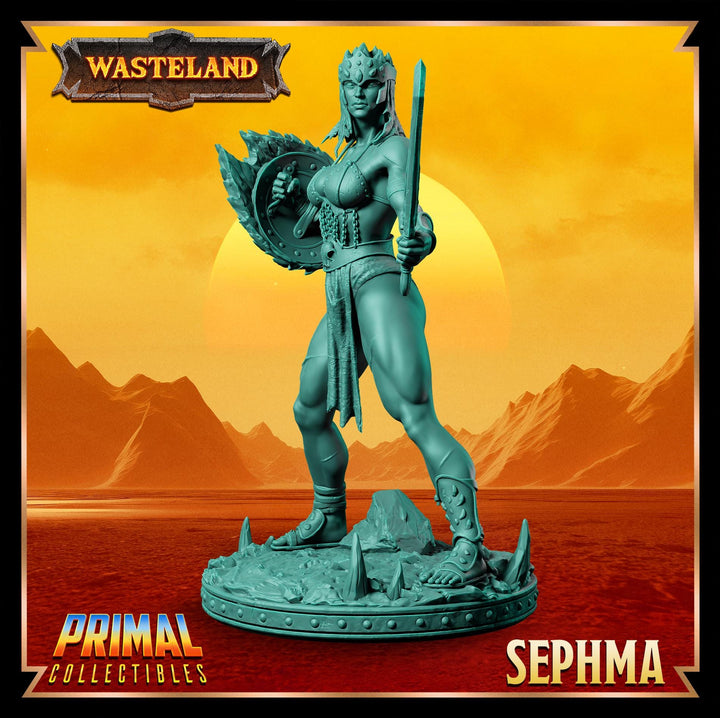 Human Female Fighter, Gladiator, Barbarian, PC / NPC Unpainted D&amp;D 5e | 28mm,32mm,54mm,75mm,100mm Scales Dungeons and Dragons | Pathfinder