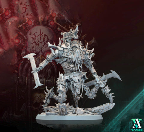 Sci-Fi Chaos Daemon Prince Mech Miniature | 50mm, 65mm, 80mm, 130mm BASE SIZES | Resin Unpainted |