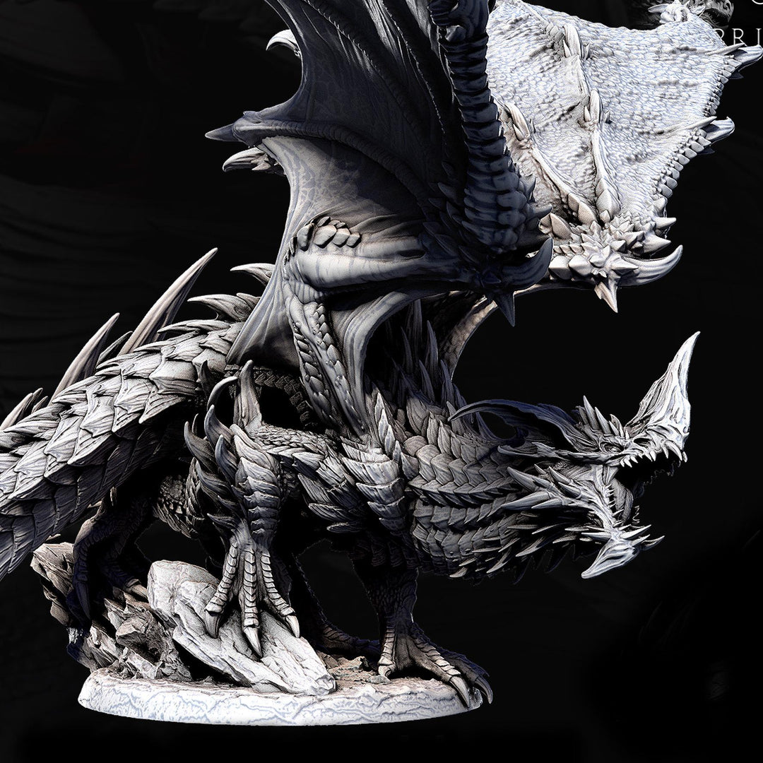 Eldar Legendary Chromatic Blue Dragon (4 sizes) D&D Unpainted Miniature | 230mm Height | Resin Figurine | Dungeons and Dragons 5e Pathfinder