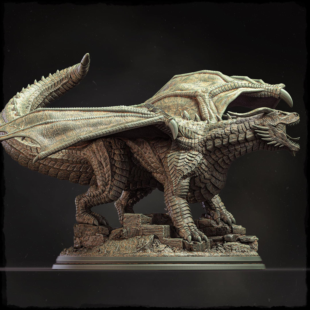 Chromatic Great Wyrm Dragon (4 sizes) D&amp;D Miniature | 215mm Long, 200mm Wing Span | Resin Dragon Statue Figurine | Dungeons and Dragons 5e