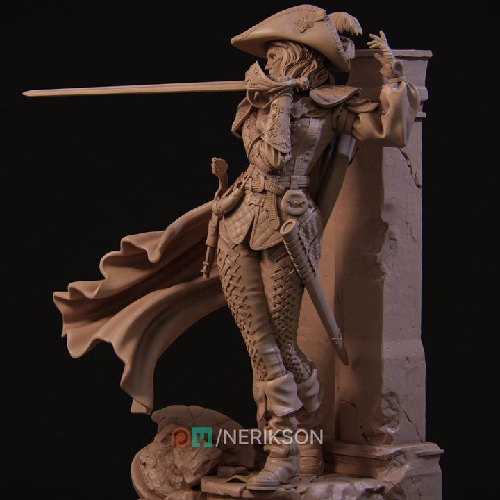 Human Female Rogue, Fighter, Swashbuckler Duelist PC / NPC Unpainted D&amp;D 5e | 28mm,32mm,54mm,75mm,100mm | Pathfinder|