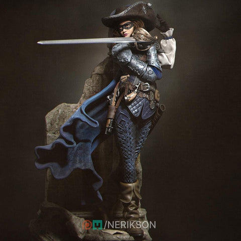 Human Female Rogue, Fighter, Swashbuckler Duelist PC / NPC Unpainted D&D 5e | 28mm,32mm,54mm,75mm,100mm | Pathfinder|