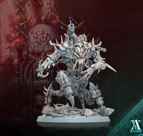Sci-Fi Chaos Daemon Prince Mech Miniature | 50mm, 65mm, 80mm, 130mm BASE SIZES | Resin Unpainted |