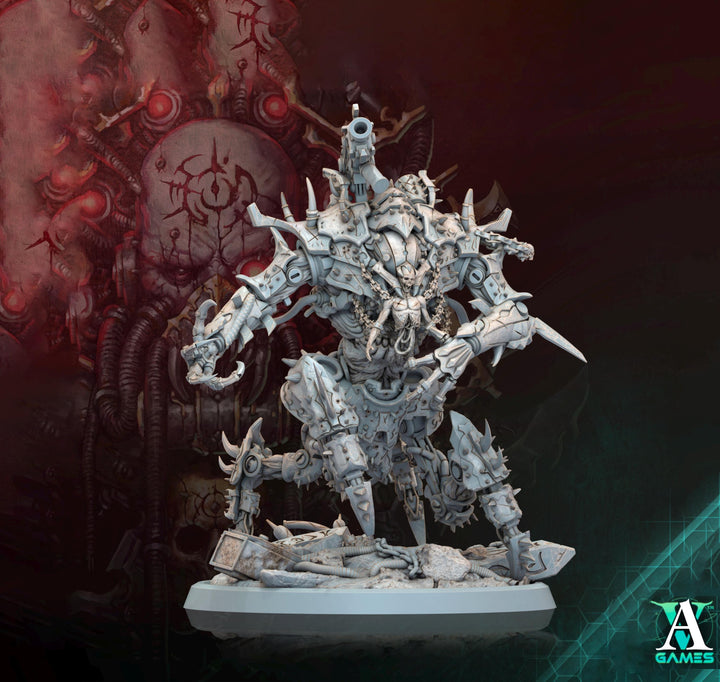 Sci-Fi Chaos Daemon Prince Mech Miniature | 50mm, 65mm, 80mm, 130mm BASE SIZES | Resin Unpainted |