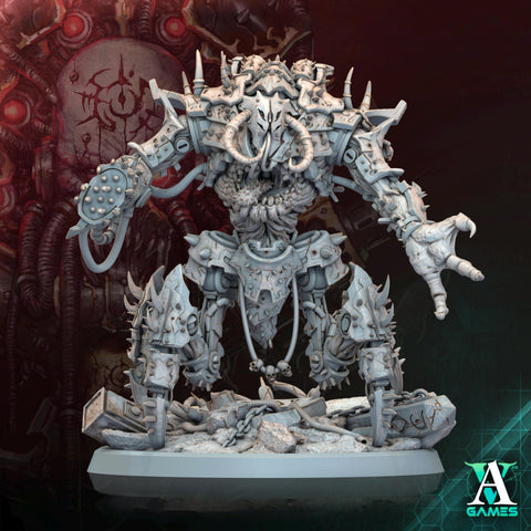 Sci-Fi Chaos Daemon Prince Mech Miniature | 50mm, 65mm, 80mm, 130mm BASE SIZES | Resin Unpainted |