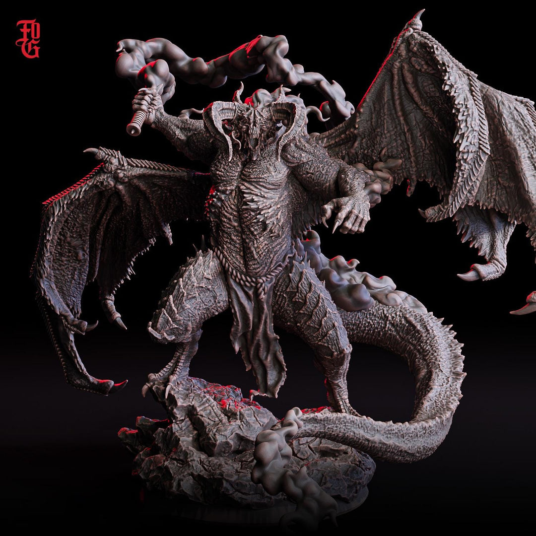 Bolrog Demon Devil Lord Pit Fiend (4 sizes) | 254mm Tall to top - Boss Monster Mini - Minis - D&amp;D 5e - Pathfinder Figurine | Flesh of Gods