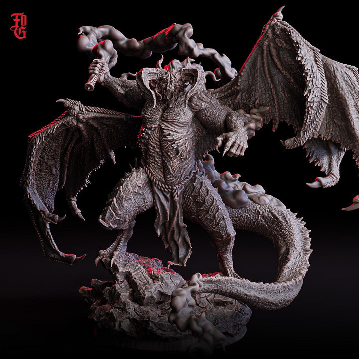 Bolrog Demon Devil Lord Pit Fiend (4 sizes) | 254mm Tall to top - Boss Monster Mini - Minis - D&amp;D 5e - Pathfinder Figurine | Flesh of Gods