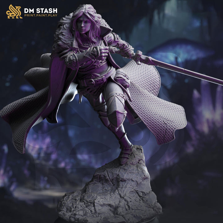 Female Fighter, Ranger, Paladin, Sword D&amp;D 5e Mini | 28mm, 32mm,54mm,75mm,100mm Scales | Dungeons and Dragons Pathfinder | DM Stash