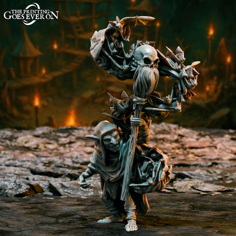 Goblin Wizard Shaman | Miniatures | D&D 5e| 28mm, 32mm,54mm, 75mm, 100mm scale| Pathfinder | Figure for Painting| Dungeons n Dragons