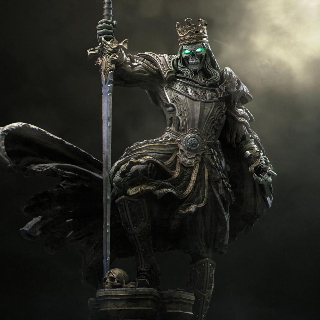 Death Knight Undead Lich Monster Unpainted Miniature | 28mm, 32mm, 54mm,75mm, 100mm Scales | Dungeons &amp; Dragons Pathfinder | NERIKSON