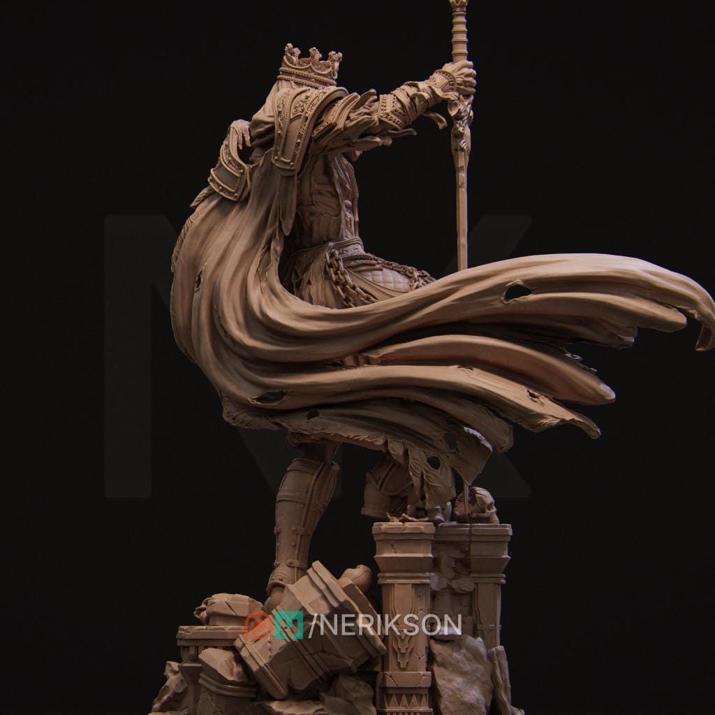 Death Knight Undead Lich Monster Unpainted Miniature | 28mm, 32mm, 54mm,75mm, 100mm Scales | Dungeons &amp; Dragons Pathfinder | NERIKSON