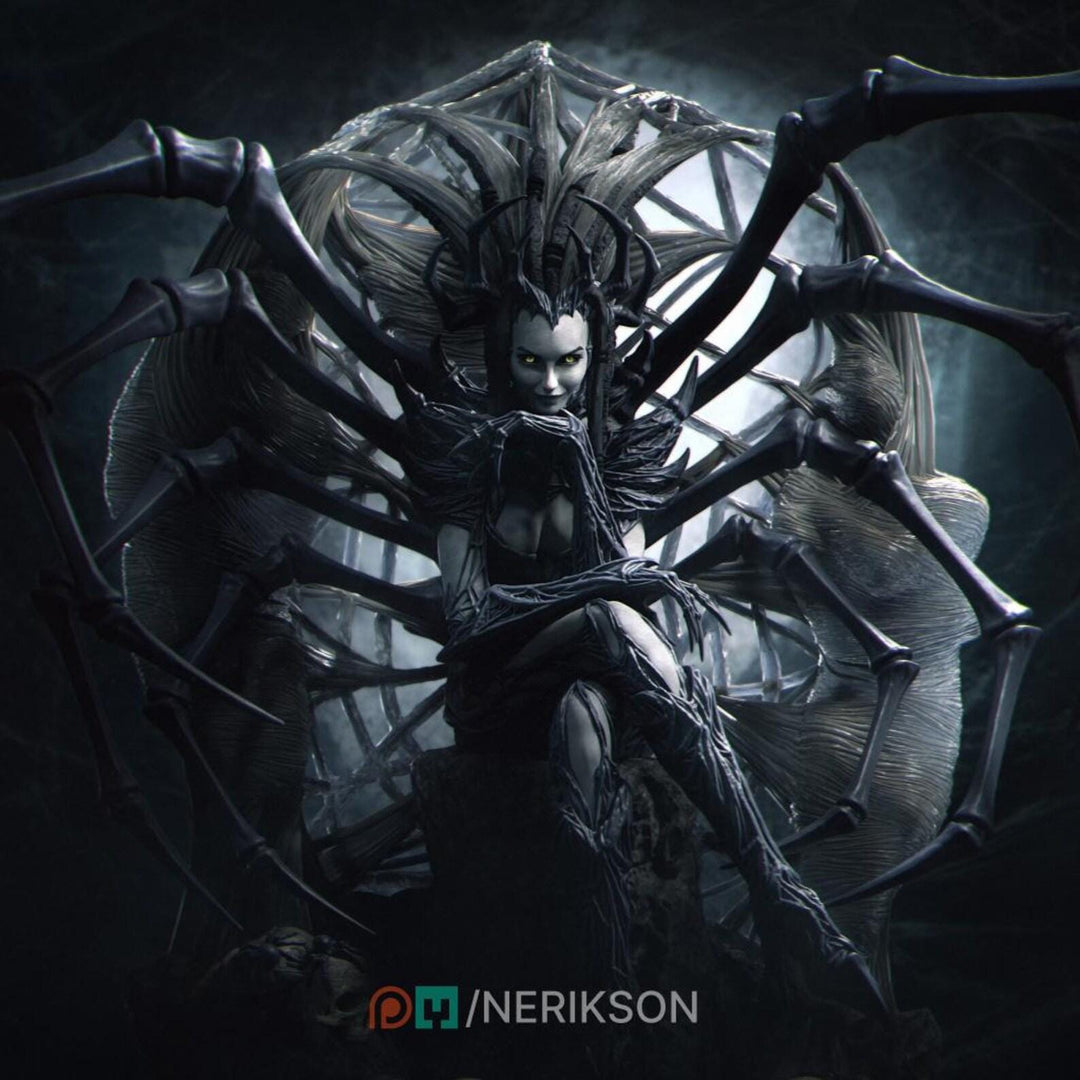 Spider Demon Queen, Lolth Dark Elf/Drow Diety NPC Unpainted DnD 5e |28mm,32mm,54mm,75mm,100mm Scales| Dungeons & Dragons Pathfinder|NERIKSON