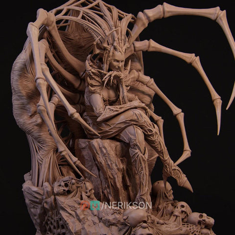 Spider Demon Queen, Lolth Dark Elf/Drow Diety NPC Unpainted DnD 5e |28mm,32mm,54mm,75mm,100mm Scales| Dungeons & Dragons Pathfinder|NERIKSON