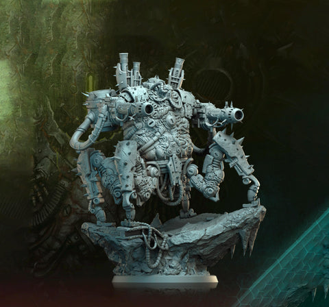 Sci-Fi Heavy Machine with Rotting Flesh,Death Demon Mini | 32mm, 40mm, 50mm, 60mm 80mm BASE SIZES | Resin Unpainted | Sci-fi