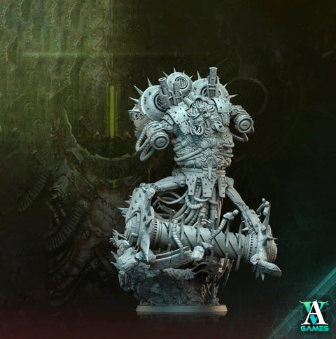 Sci-Fi Heavy Machine with Rotting Flesh,Death Demon Mini | 32mm, 40mm, 50mm, 60mm 80mm BASE SIZES | Resin Unpainted | Sci-fi