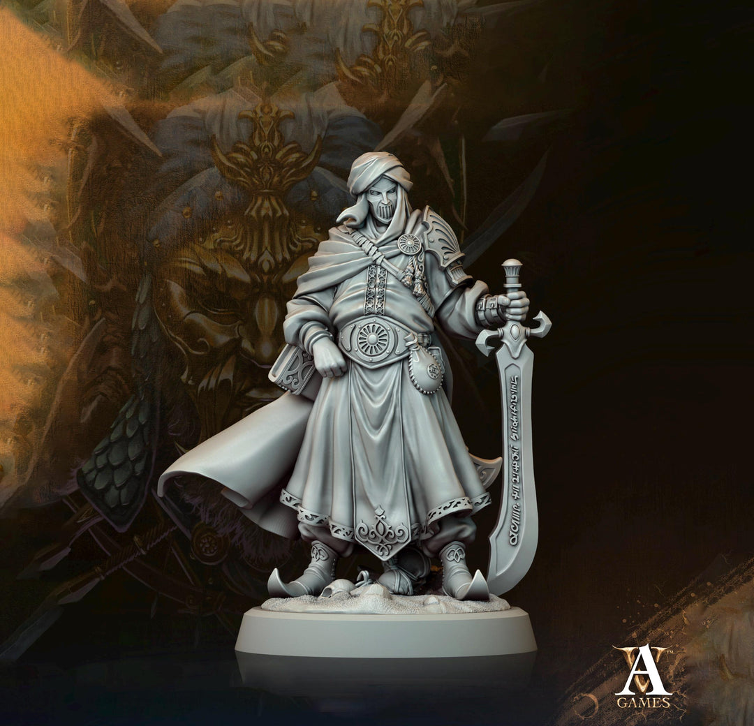Human Fighter Ranger with Sword Miniature | 28mm,32mm,54mm,75mm,100mm Scales | Pathfinder Figure | DnD Mini unpainted | Dungeons &amp; Dragons