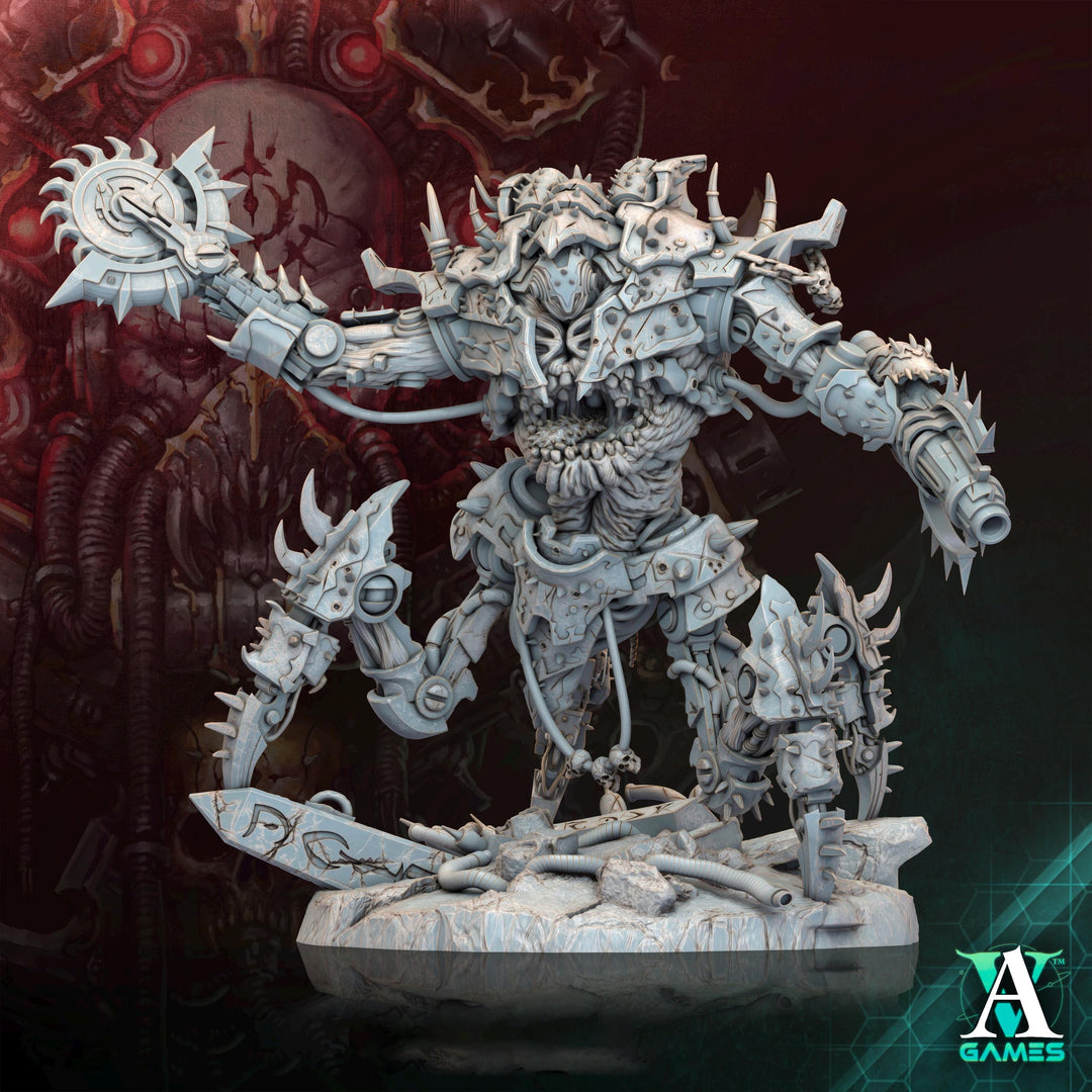 Sci-Fi Chaos Daemon Prince Mech Miniature | 50mm, 65mm, 80mm, 130mm BASE SIZES | Resin Unpainted |
