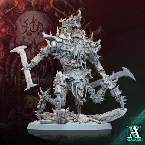 Sci-Fi Chaos Daemon Prince Mech Miniature | 50mm, 65mm, 80mm, 130mm BASE SIZES | Resin Unpainted |